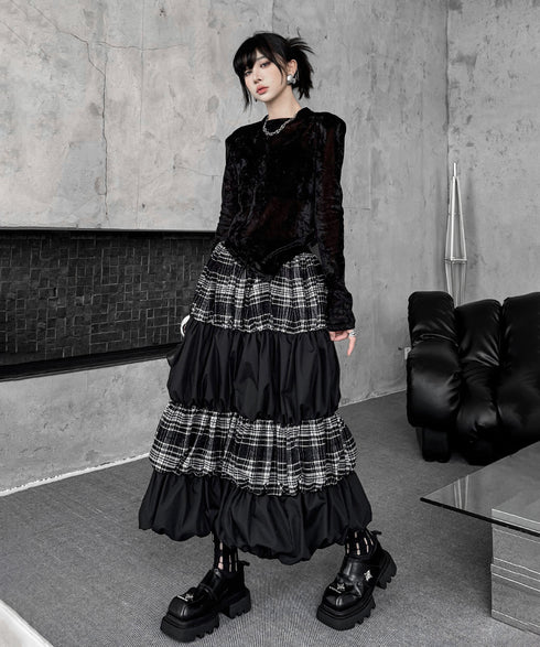 Black Mesh Layered Skirt